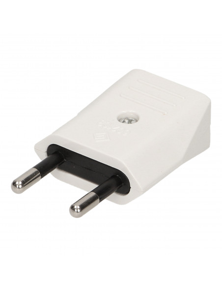 Wtyczka płaska bez uziemienia, 10A, biała