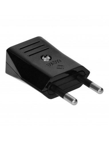 Czarna płaska wtyczka bez uziemienia,...