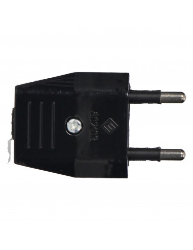 Czarna płaska wtyczka bez uziemienia,...