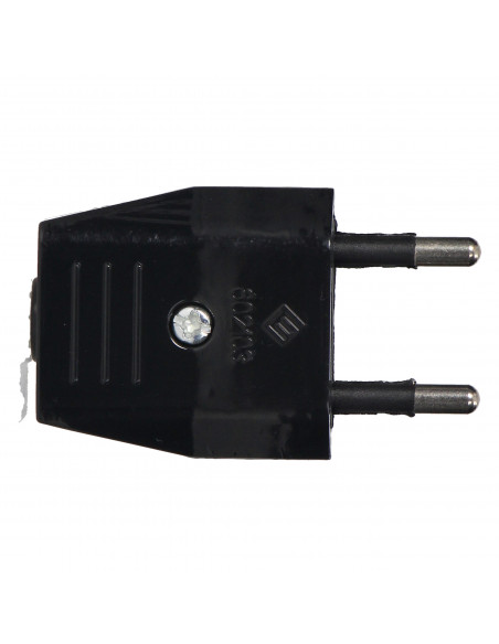 Czarna płaska wtyczka bez uziemienia, 2,5A, 250V