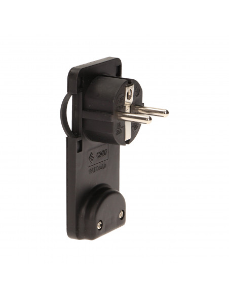 Wtyczka płaska, Uni-Schuko z uchwytem, czarna