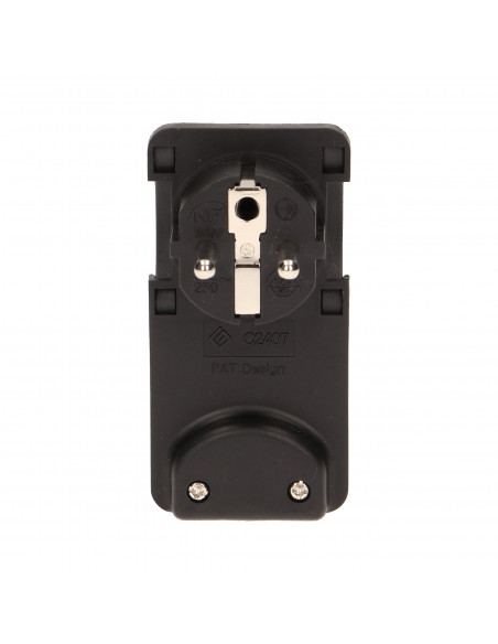 Wtyczka płaska, Uni-Schuko z uchwytem, czarna