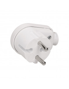 Wtyczka kątowa 2P, biała 2