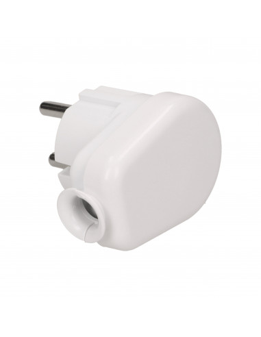 Wtyczka kątowa 2P, biała