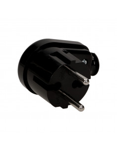 Wtyczka kątowa 2P, czarna 2