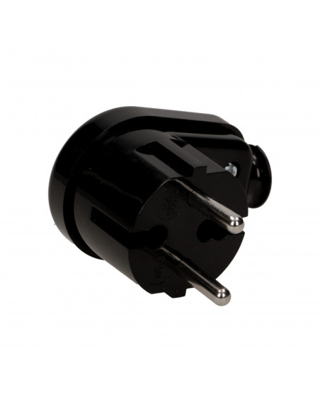 Wtyczka kątowa 2P, czarna