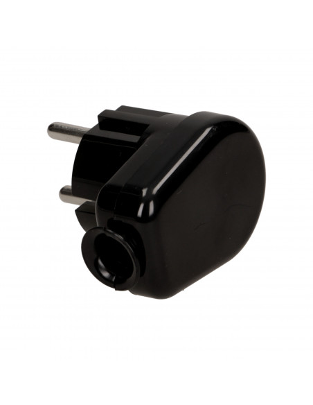 Wtyczka kątowa 2P, czarna