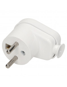 Wtyczka kątowa 2P+Z, biała