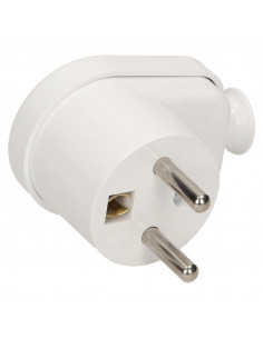 Wtyczka kątowa 2P+Z, biała 2