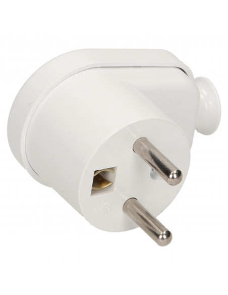 Wtyczka kątowa 2P+Z, biała