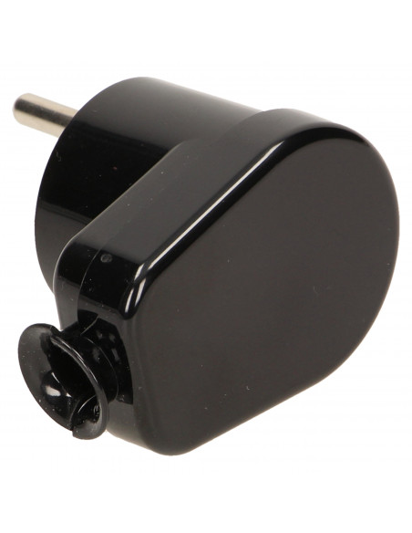 Wtyczka kątowa 2P+Z, czarna
