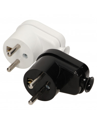 Wtyczka kątowa 2P+Z, czarna