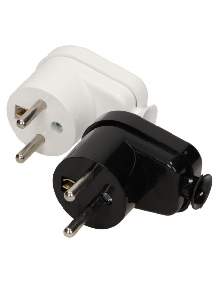 Wtyczka kątowa 2P+Z, czarna