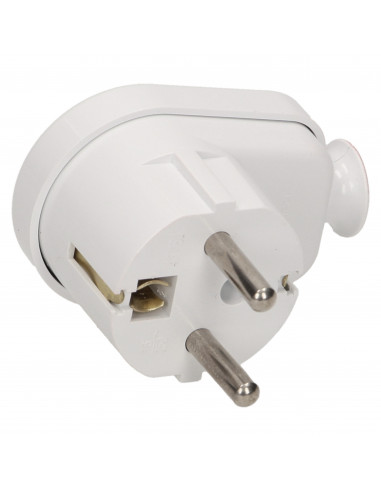 Wtyczka kątowa 2P+Z, biała