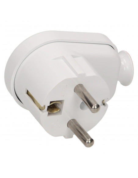 Wtyczka kątowa 2P+Z, biała