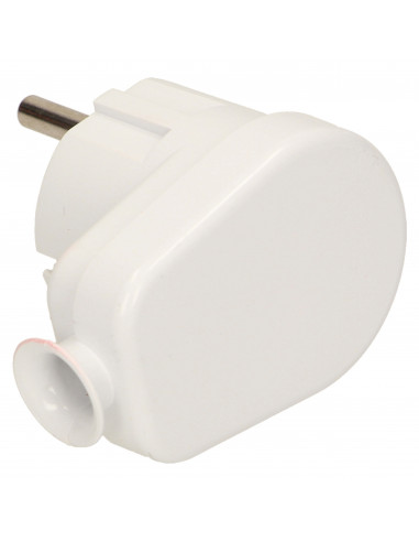 Wtyczka kątowa 2P+Z, biała