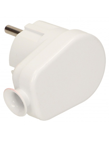 Wtyczka kątowa 2P+Z, biała