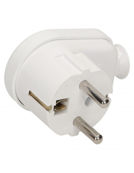 Wtyczka kątowa 2P+Z z podświetleniem, biała