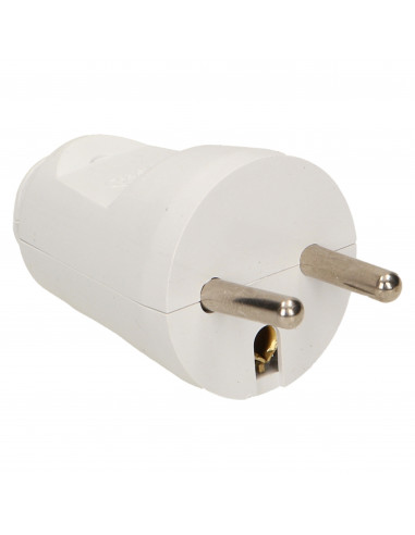 Wtyczka prosta 2P+Z, biała