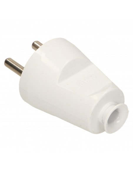 Wtyczka prosta 2P+Z, biała