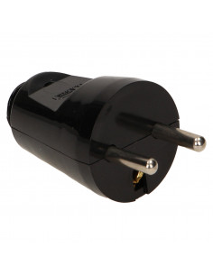 Wtyczka prosta 2P+Z, czarna 2