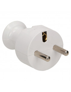 Wtyczka prosta 2P+Z, biała 2