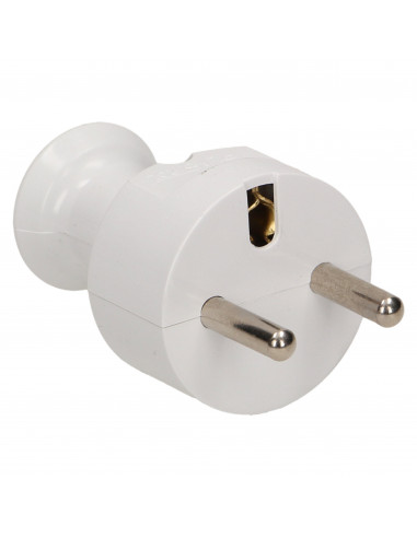 Wtyczka prosta 2P+Z, biała