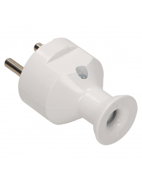 Wtyczka prosta 2P+Z, biała