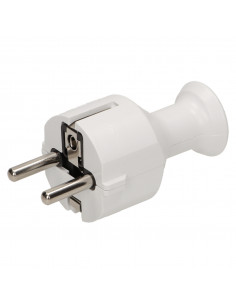 Wtyczka prosta 2P+Z, biała
