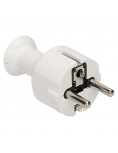 Wtyczka prosta 2P+Z, biała 2