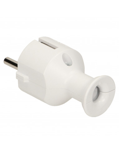 Wtyczka prosta 2P+Z, biała