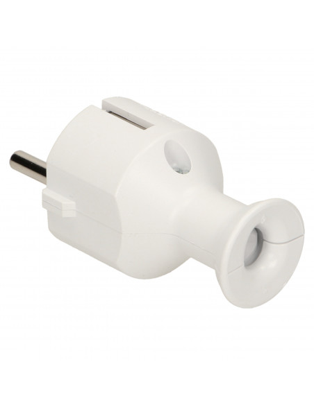 Wtyczka prosta 2P+Z, biała