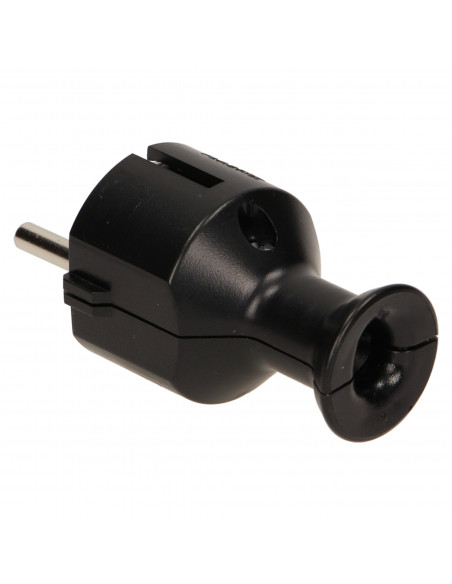 Wtyczka prosta 2P+Z Schuko, czarna