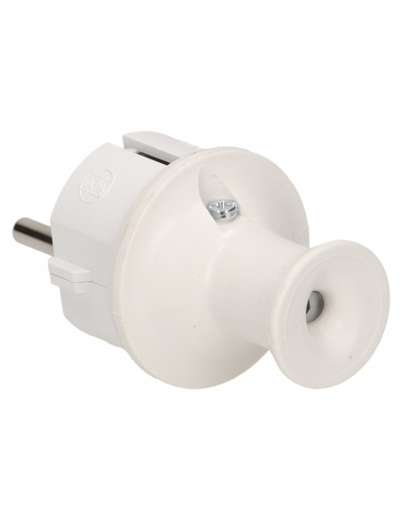 Wtyczka prosta 2P+Z, IP44, biała