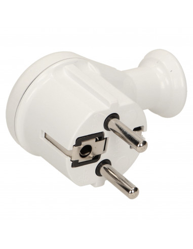 Wtyczka kątowa 2P+Z, biała