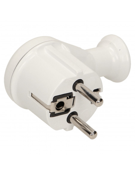 Wtyczka kątowa 2P+Z, biała