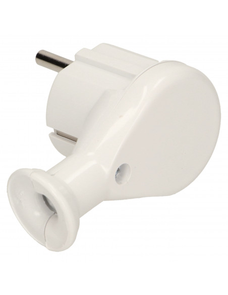 Wtyczka kątowa 2P+Z, biała