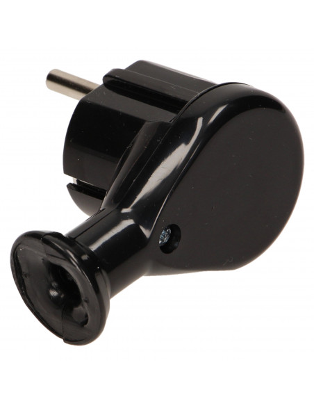 Wtyczka kątowa 2P+Z Schuko, czarna