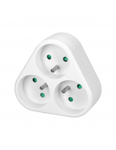 Rozgałęźnik 3x2P+Z, biały 