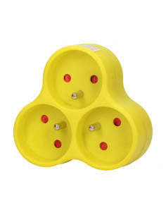 Rozgałęźnik 3x2P+Z, limonkowy