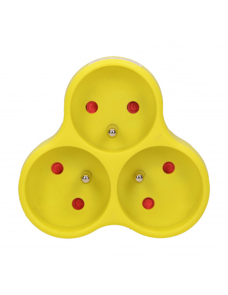 Rozgałęźnik 3x2P+Z, limonkowy