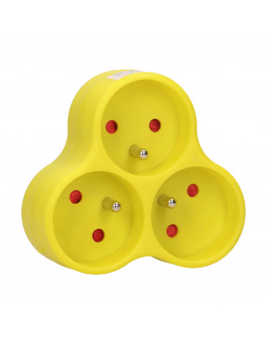 Rozgałęźnik 3x2P+Z, limonkowy