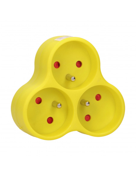 Rozgałęźnik 3x2P+Z, limonkowy