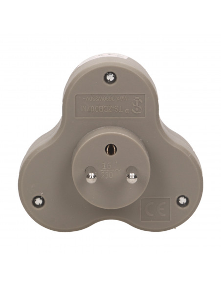 Rozgałęźnik 3x2P+Z, szary