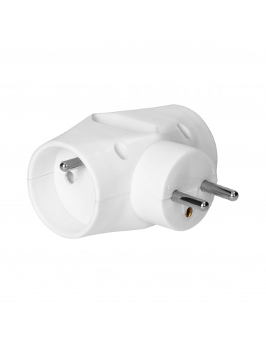 Rozgałęźnik 2x2P+Z, 1x2P/II, biały