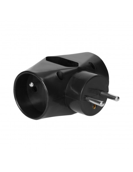 Rozgałęźnik 2x2P+Z, 1x2P/II, czarny