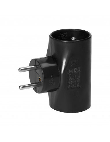 Rozgałęźnik 2x2P+Z, 1x2P/II, czarny