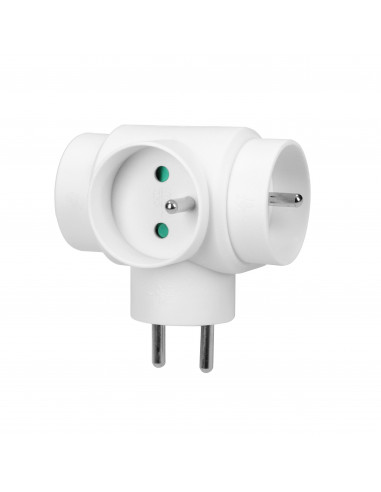 Rozgałęźnik 3x2P+Z, biały