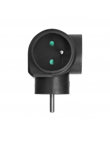 Rozgałęźnik 3x2P+Z, czarny