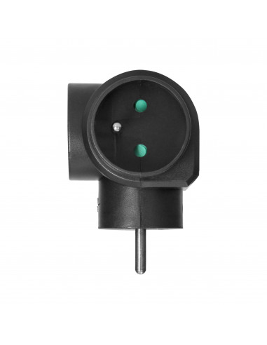 Rozgałęźnik 3x2P+Z, czarny